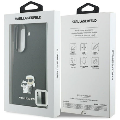 Cover til Samsung Galaxy Z Fold8 Ultra F976, Karl Lagerfeld, Saffiano Karl & Choupette Metal Pin, Sort