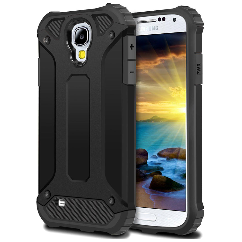 Cover til Samsung I9500 Galaxy S4, Techsuit, Hybrid Armor, Sort