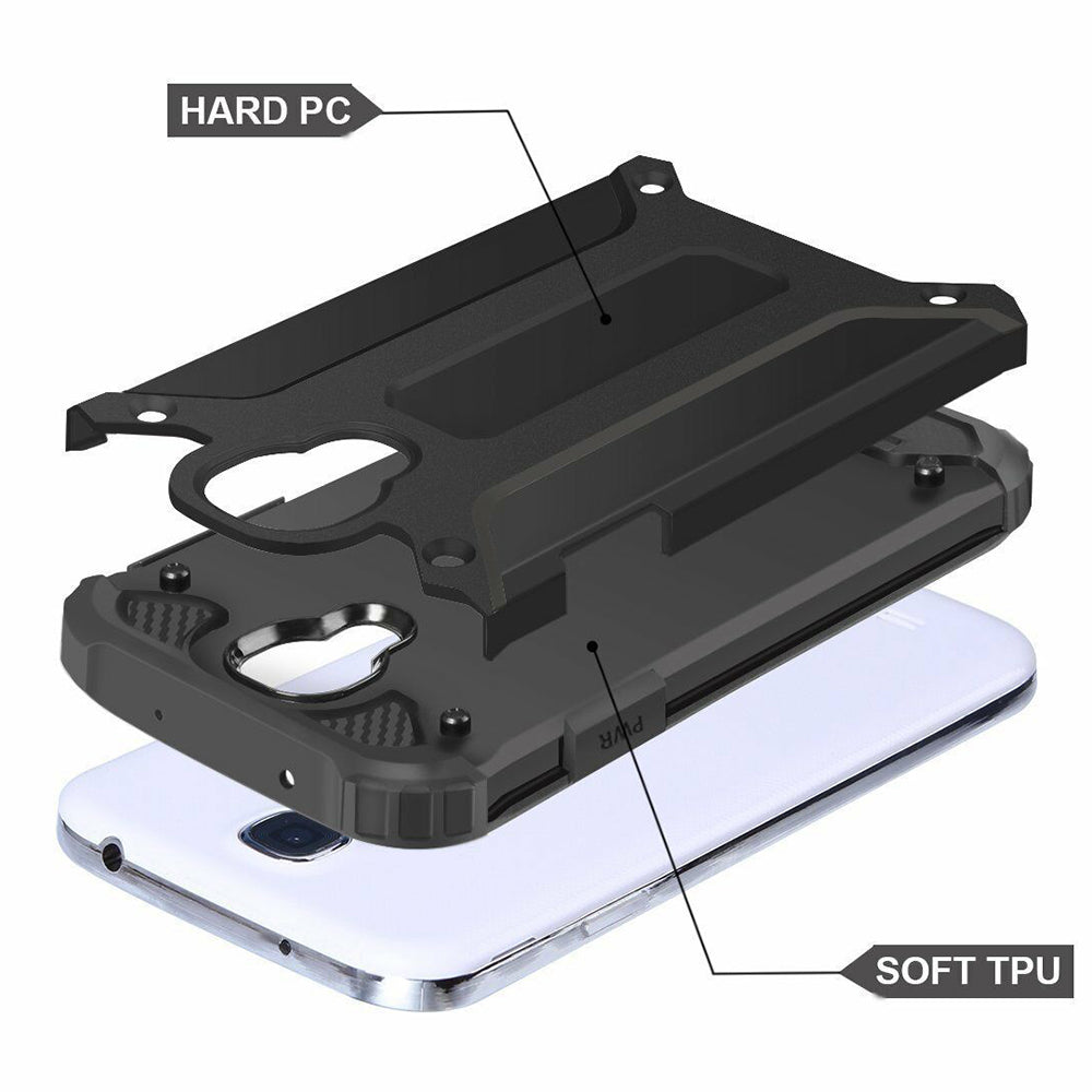 Cover til Samsung I9500 Galaxy S4, Techsuit, Hybrid Armor, Sort