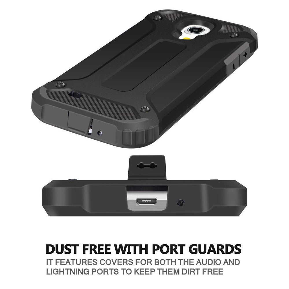 Cover til Samsung I9500 Galaxy S4, Techsuit, Hybrid Armor, Sort