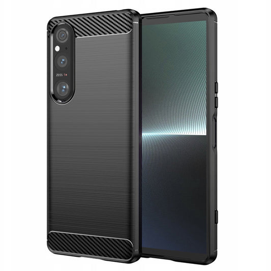 Cover til Sony Xperia 1 V, Techsuit, Carbon, Sort