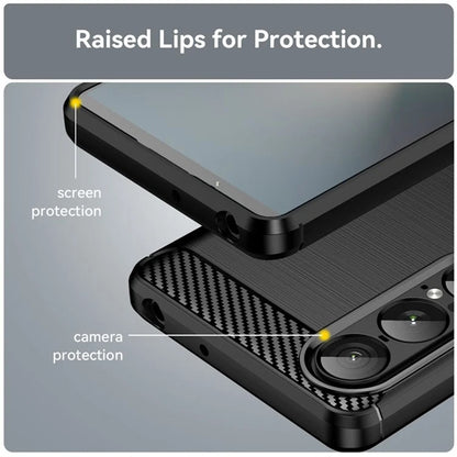 Cover til Sony Xperia 1 VII, Techsuit, Carbon, Sort