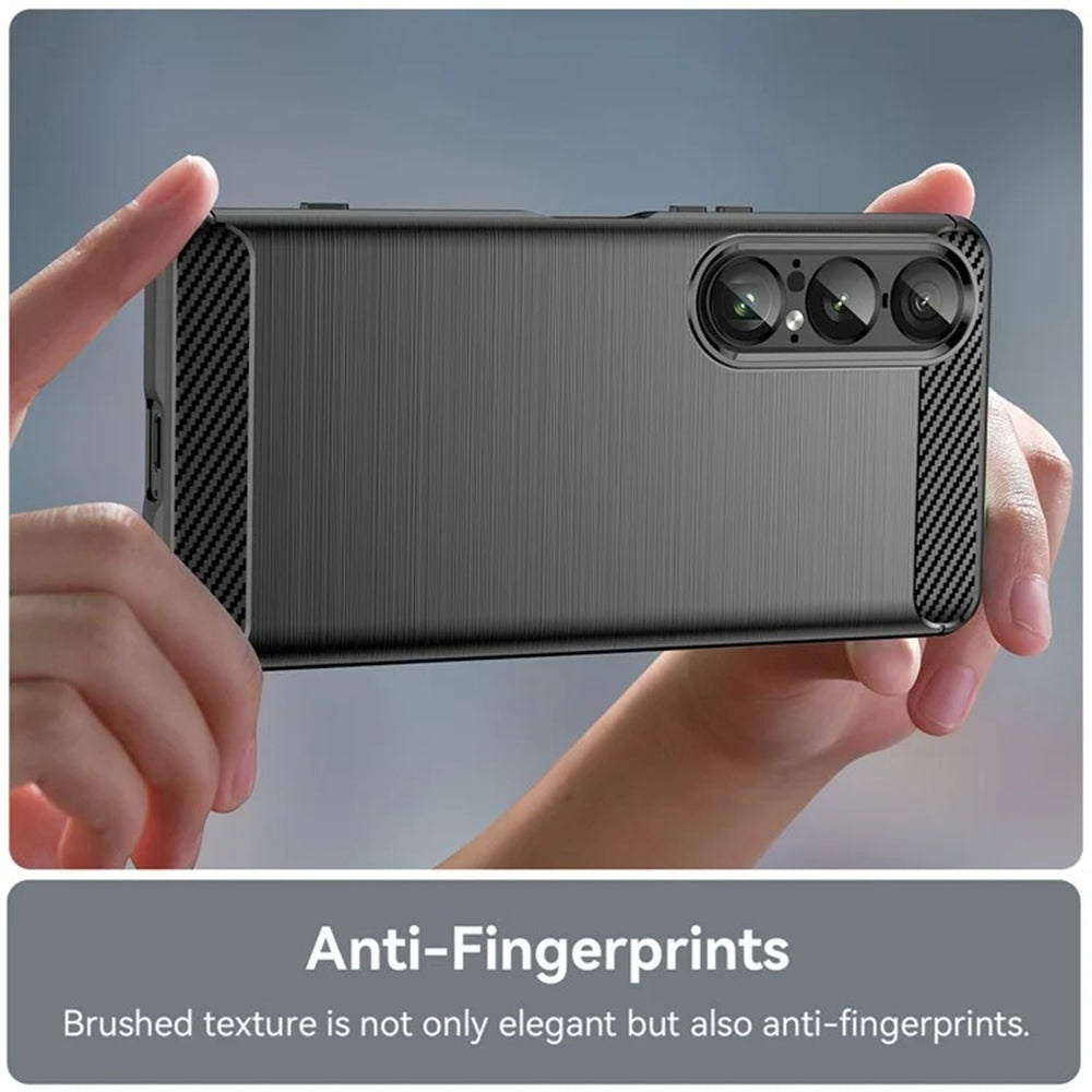Cover til Sony Xperia 1 VII, Techsuit, Carbon, Sort