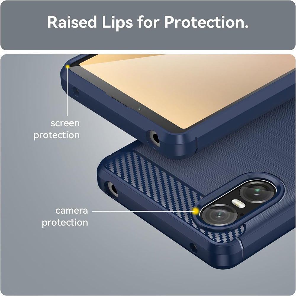 Cover til Sony Xperia 10 VI, Techsuit, Carbon, Sort