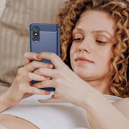 Cover til Sony Xperia 10 VI, Techsuit, Carbon, Sort