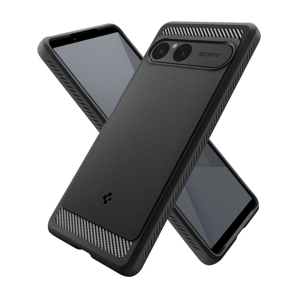Etui til Sony Xperia 10 VII, Spigen, Rugged Armor, Sort