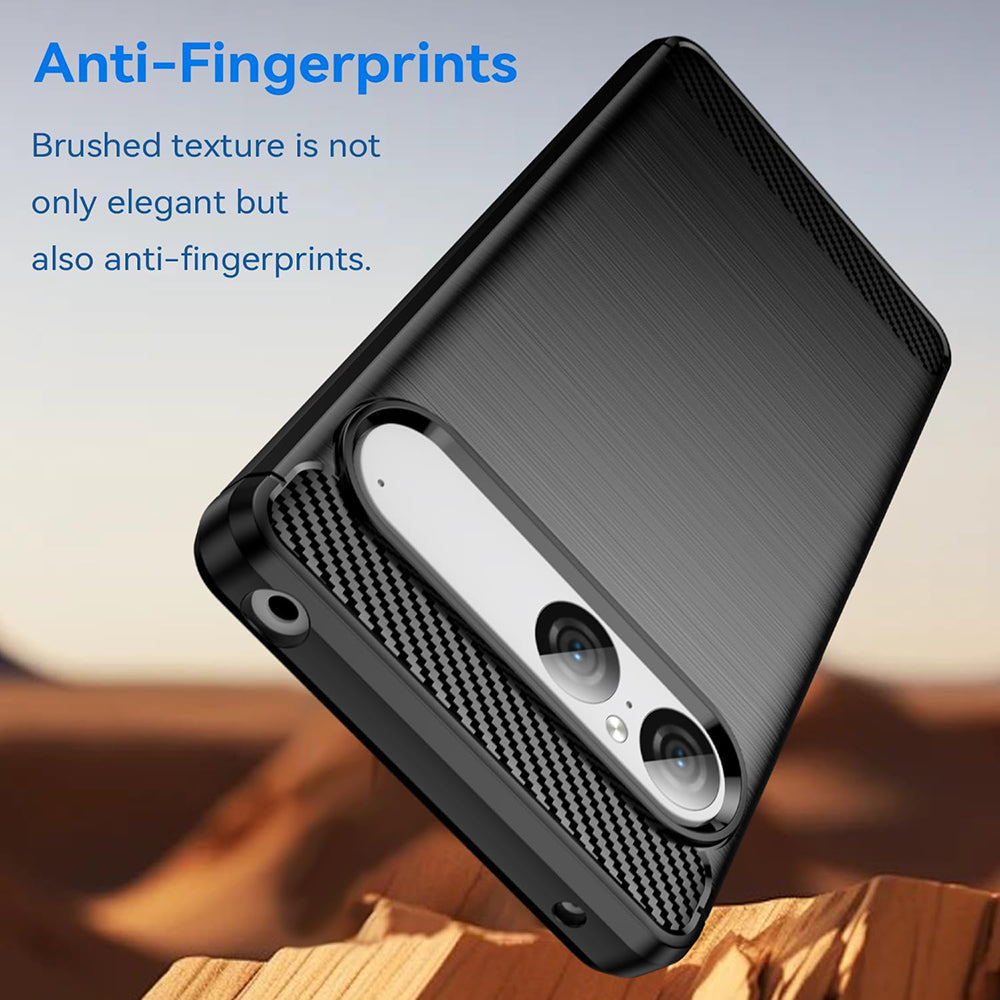 Cover til Sony Xperia 10 VIII, Techsuit, Carbon, Sort
