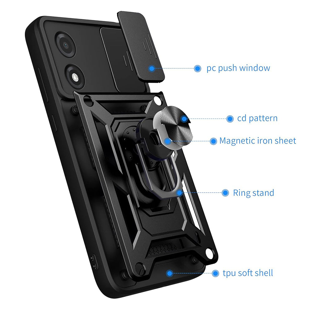 Cover til Tecno Pova 5 Pro, Techsuit, CamShield, Sort