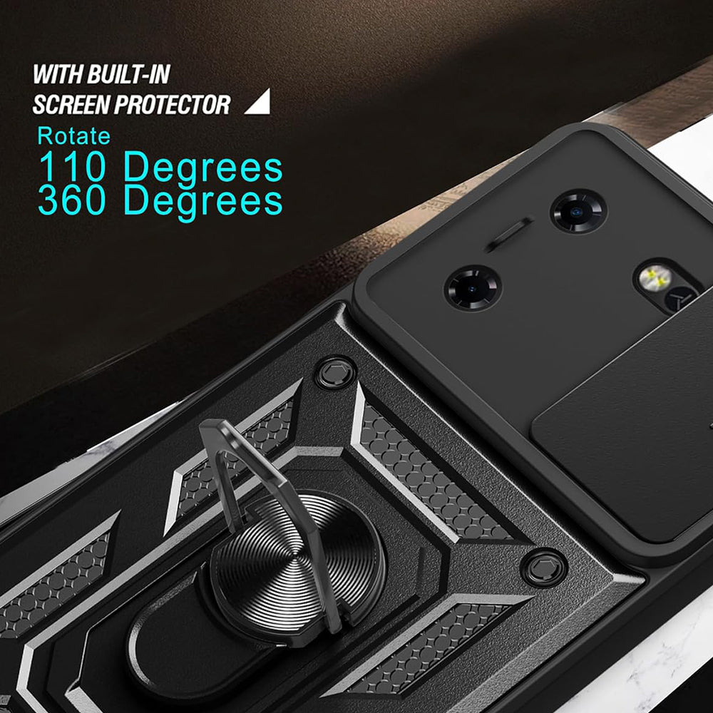Cover til Tecno Pova 5 Pro, Techsuit, CamShield, Sort