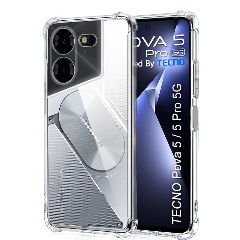 Cover til Tecno Pova 5 Pro, Techsuit, Stødabsorberende Klar, Transparent