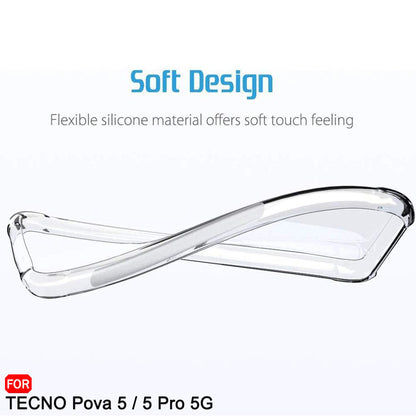 Cover til Tecno Pova 5 Pro, Techsuit, Stødabsorberende Klar, Transparent