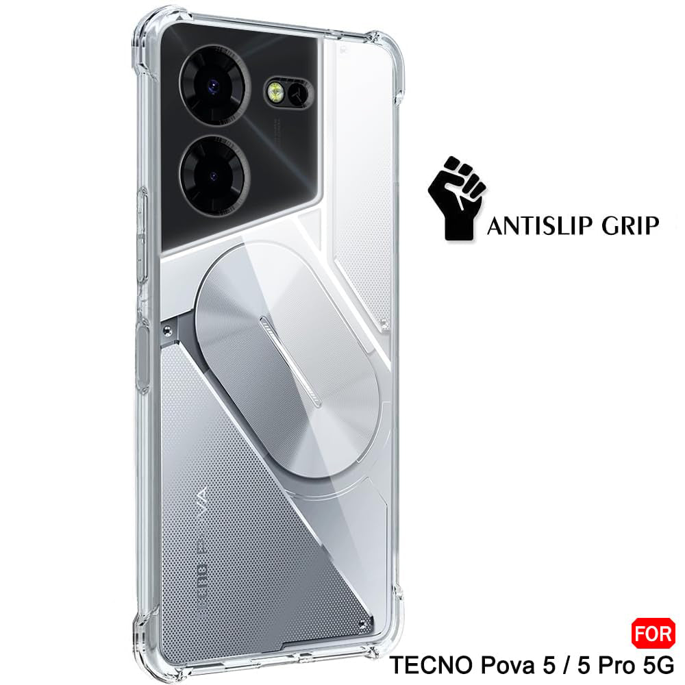 Cover til Tecno Pova 5 Pro, Techsuit, Stødabsorberende Klar, Transparent