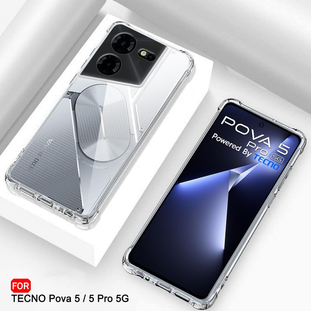 Cover til Tecno Pova 5 Pro, Techsuit, Stødabsorberende Klar, Transparent