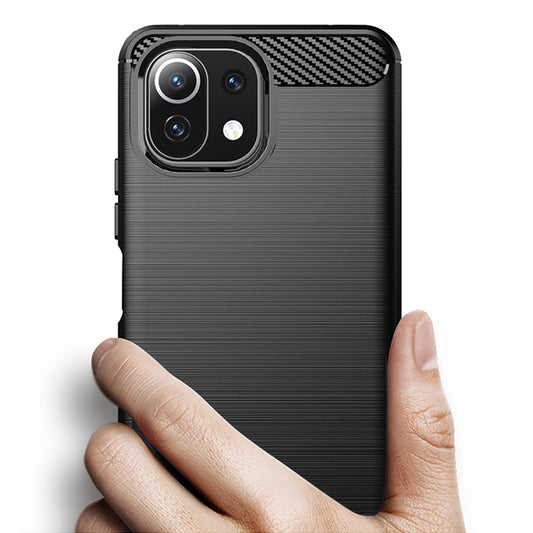 Cover til Xiaomi 11 Lite 5G NE / Mi 11 Lite 5G / 11 Lite, Techsuit, Carbon, Sort