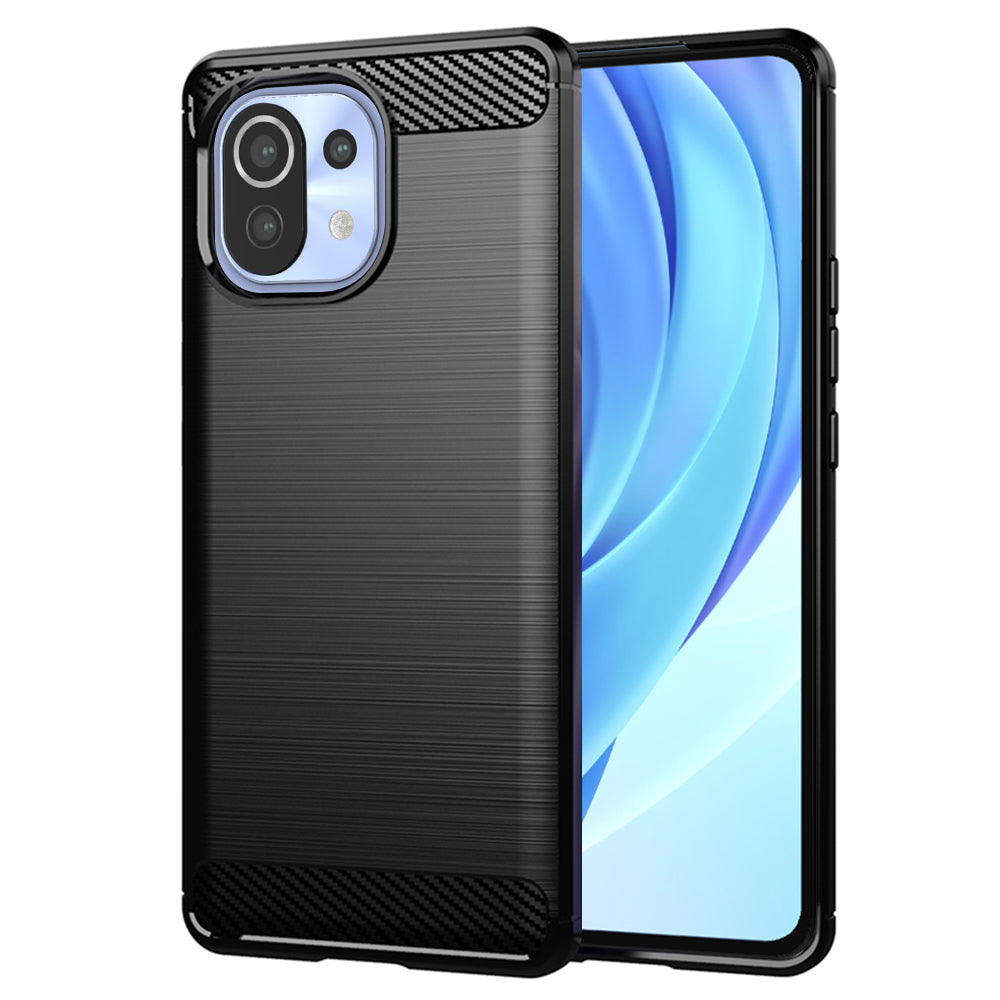 Cover til Xiaomi 11 Lite 5G NE / Mi 11 Lite 5G / 11 Lite, Techsuit, Carbon, Sort