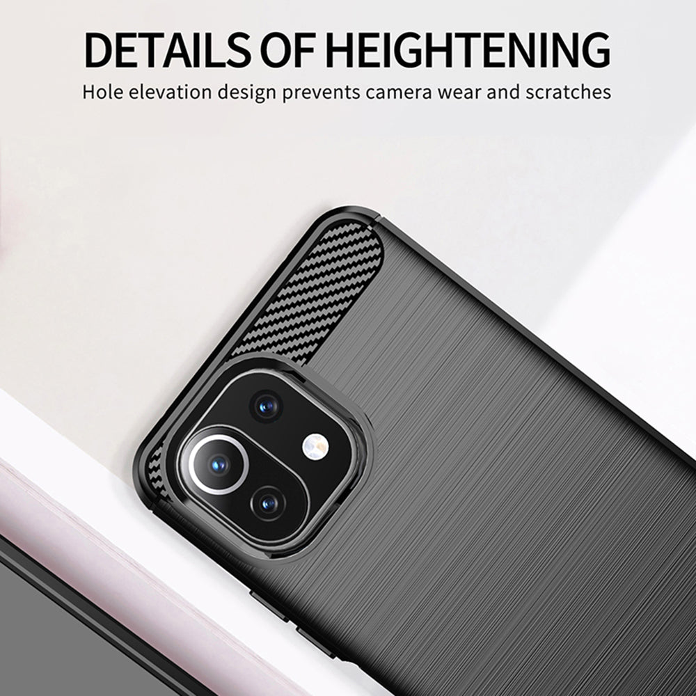 Cover til Xiaomi 11 Lite 5G NE / Mi 11 Lite 5G / 11 Lite, Techsuit, Carbon, Sort