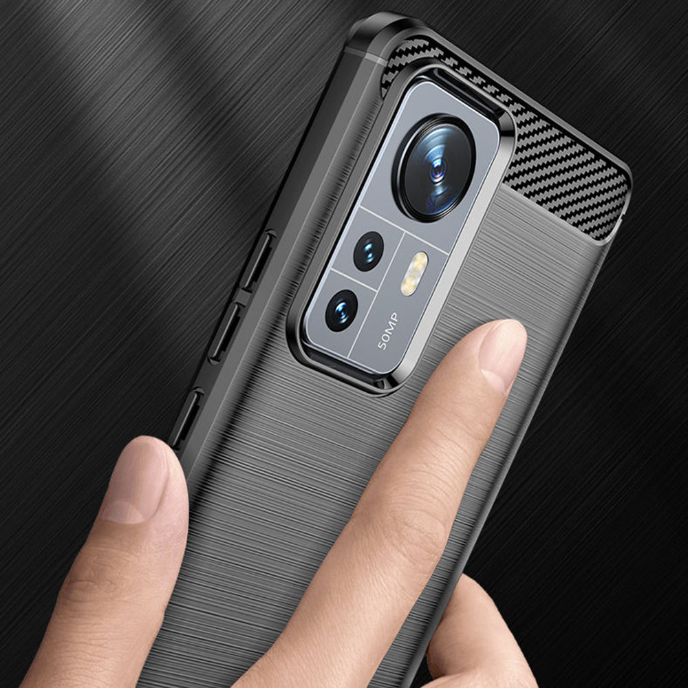 Cover til Xiaomi 12X / 12, Techsuit, Carbon, Sort