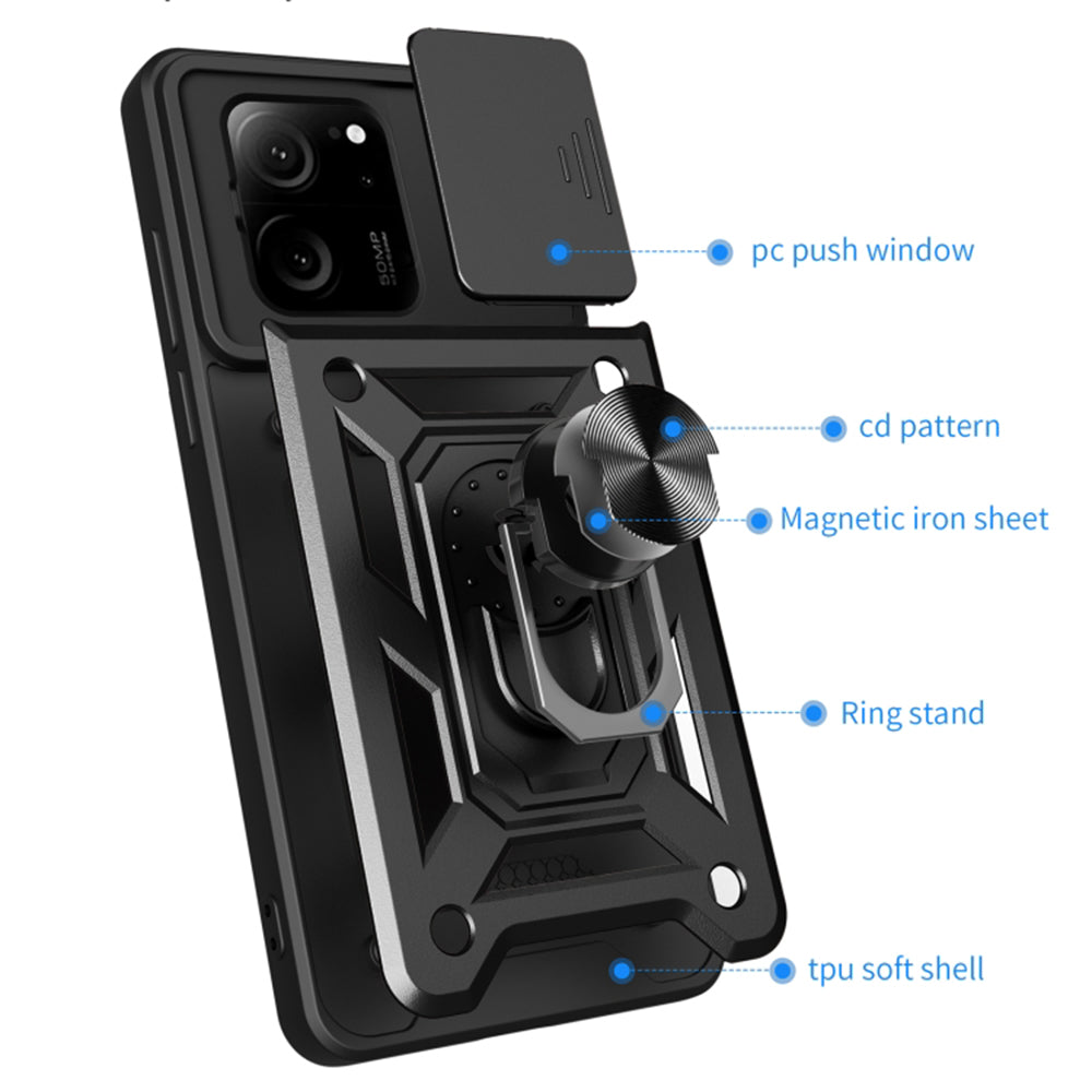 Cover til Xiaomi 13T Pro / 13T, Techsuit, CamShield, Sort