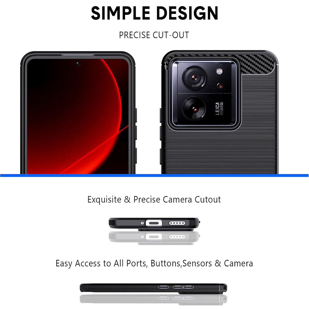 Cover til Xiaomi 13T Pro / 13T, Techsuit, Carbon, Sort