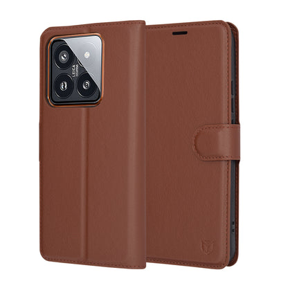 Cover til Xiaomi 14 Pro, Techsuit, Leather Folio, Brun