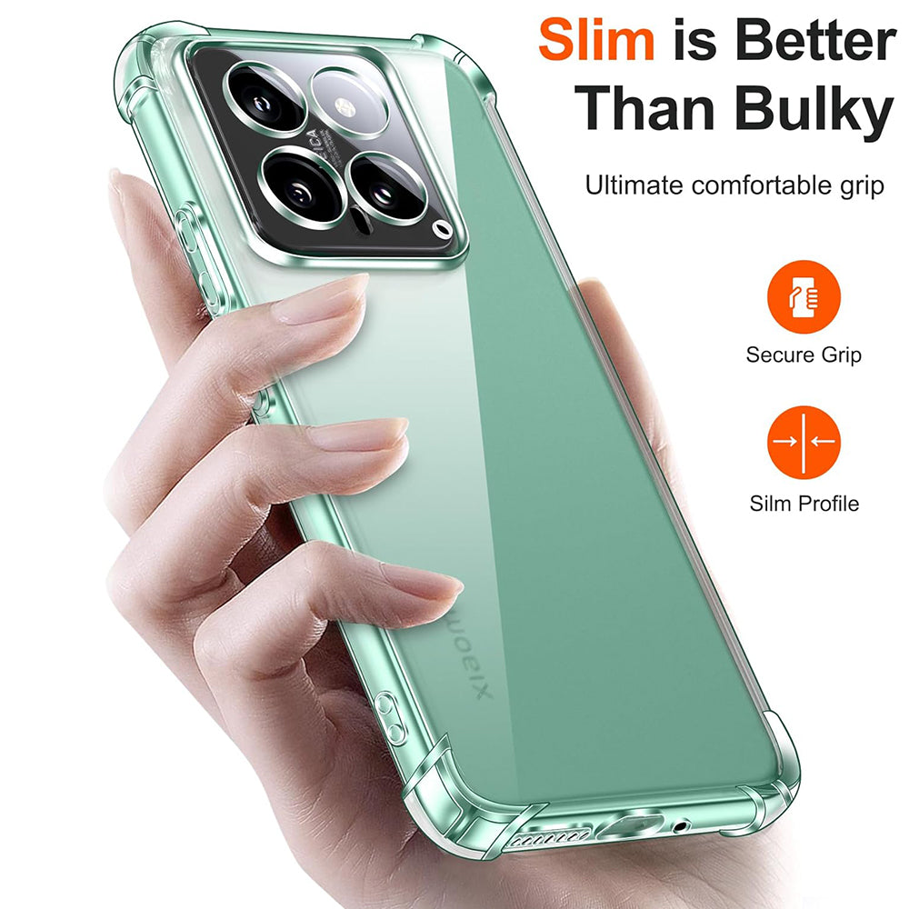 Case for Xiaomi 14 Pro, Techsuit, Shockproof Clear, Transparent
