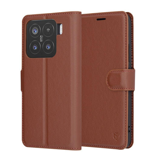 Cover til Xiaomi 15, Techsuit, Leather Folio, Brun