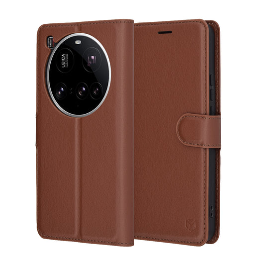 Cover til Xiaomi 15 Ultra, Techsuit, Leather Folio, Brun