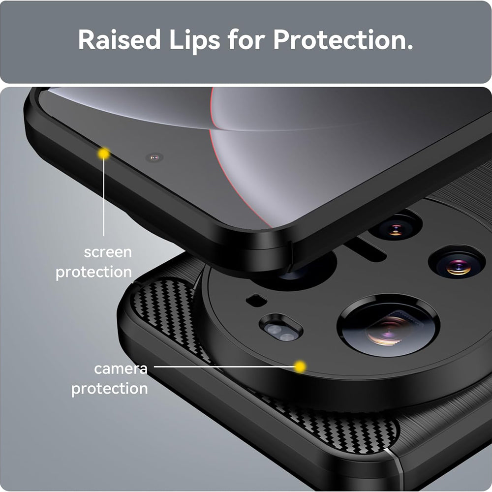Etui til Xiaomi 17 Ultra, Techsuit, Carbon, Blå