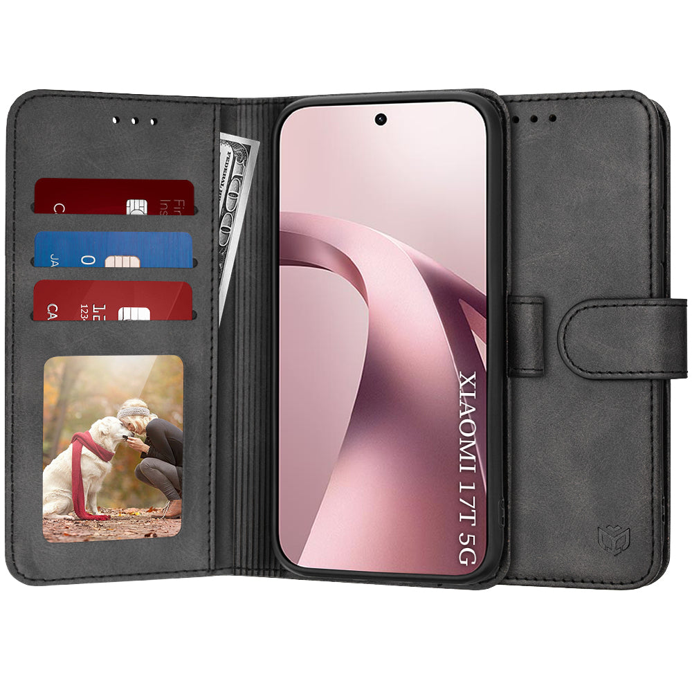 Cover til Xiaomi 17T, Techsuit, Diary Book, Sort