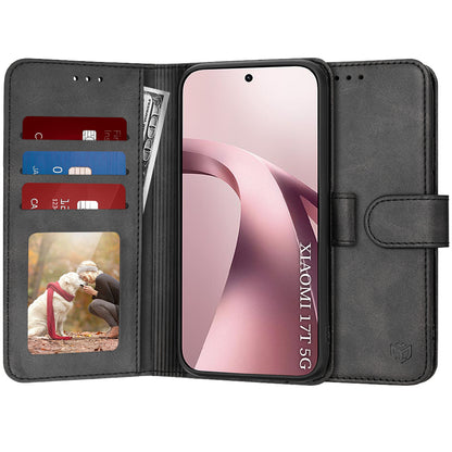 Cover til Xiaomi 17T, Techsuit, Diary Book, Sort