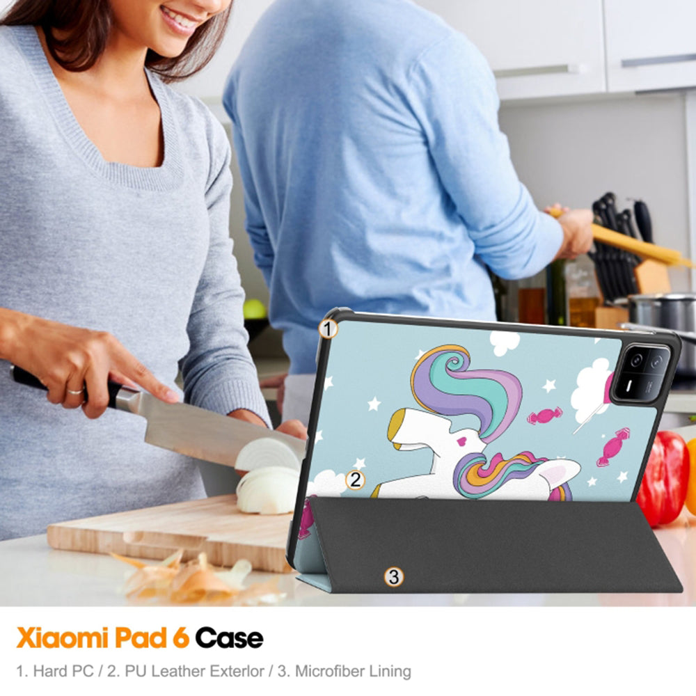 Cover til Xiaomi Pad 6 / 6 Pro, Techsuit, FoldPro Unicorn, Multifarvet
