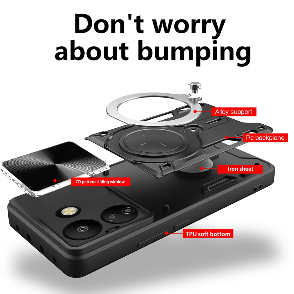 Cover til Xiaomi Poco C65 / Redmi 13C, Techsuit, CamGuard Pro, Sort