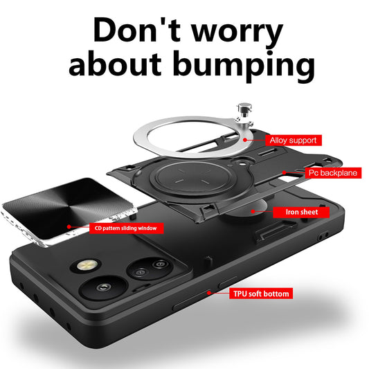 Cover til Xiaomi Poco C65 / Redmi 13C, Techsuit, CamGuard Pro, Sort