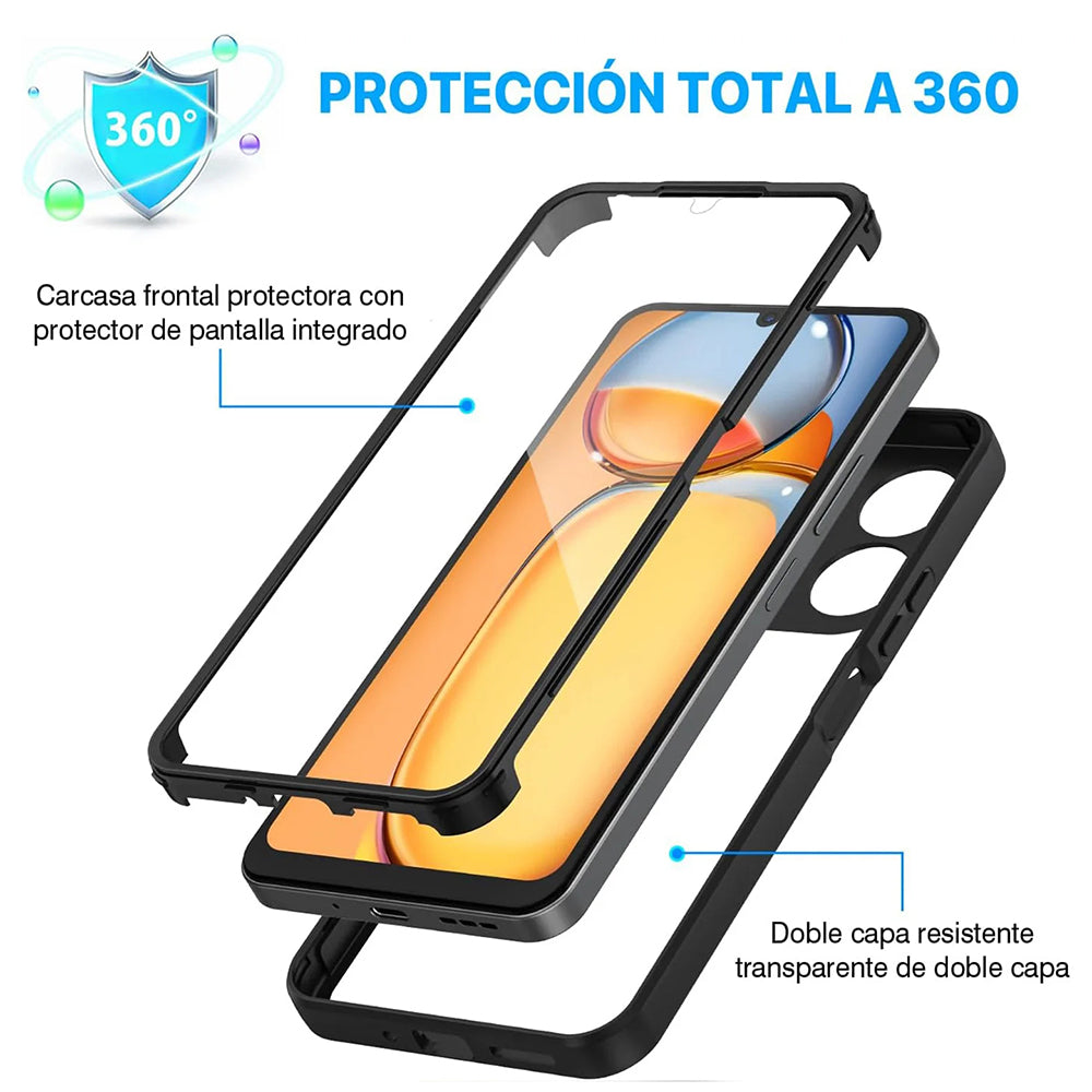Cover til Xiaomi Poco C65 / Redmi 13C, Techsuit, ColorVerse 360, Sort