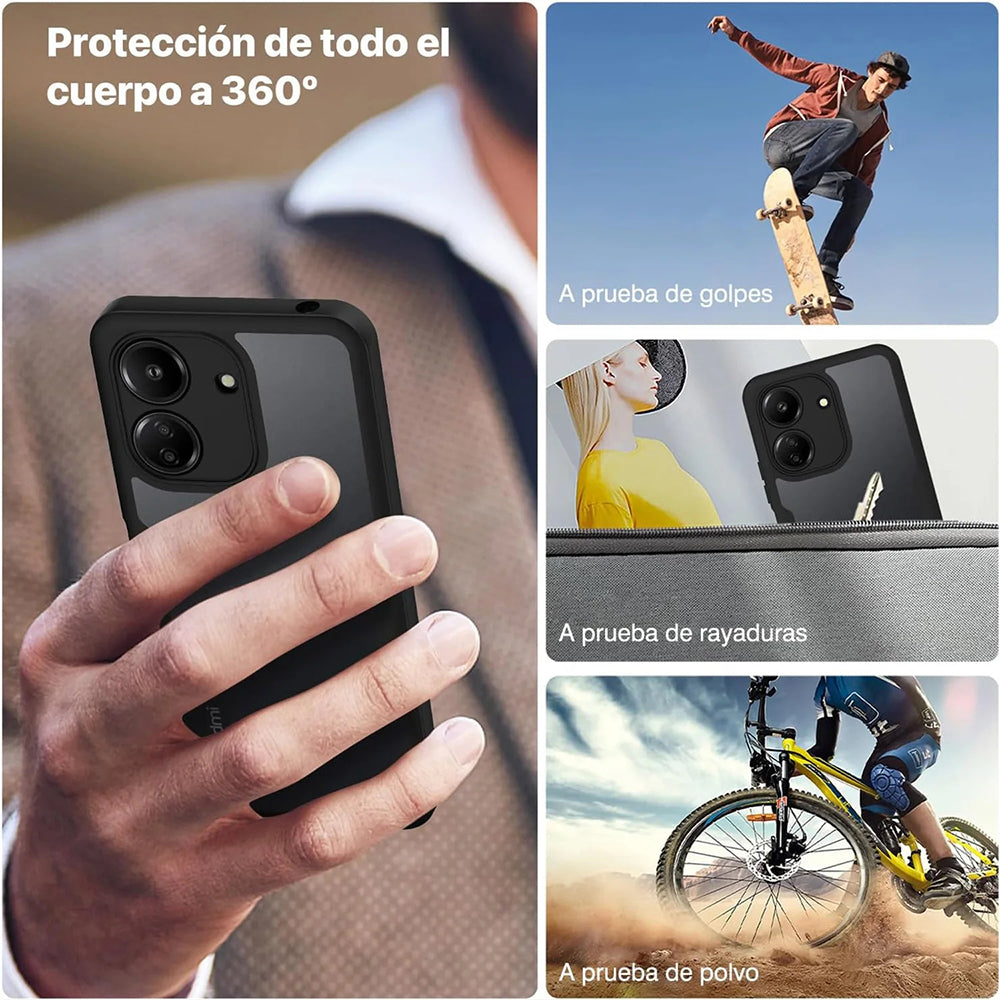Cover til Xiaomi Poco C65 / Redmi 13C, Techsuit, ColorVerse 360, Sort