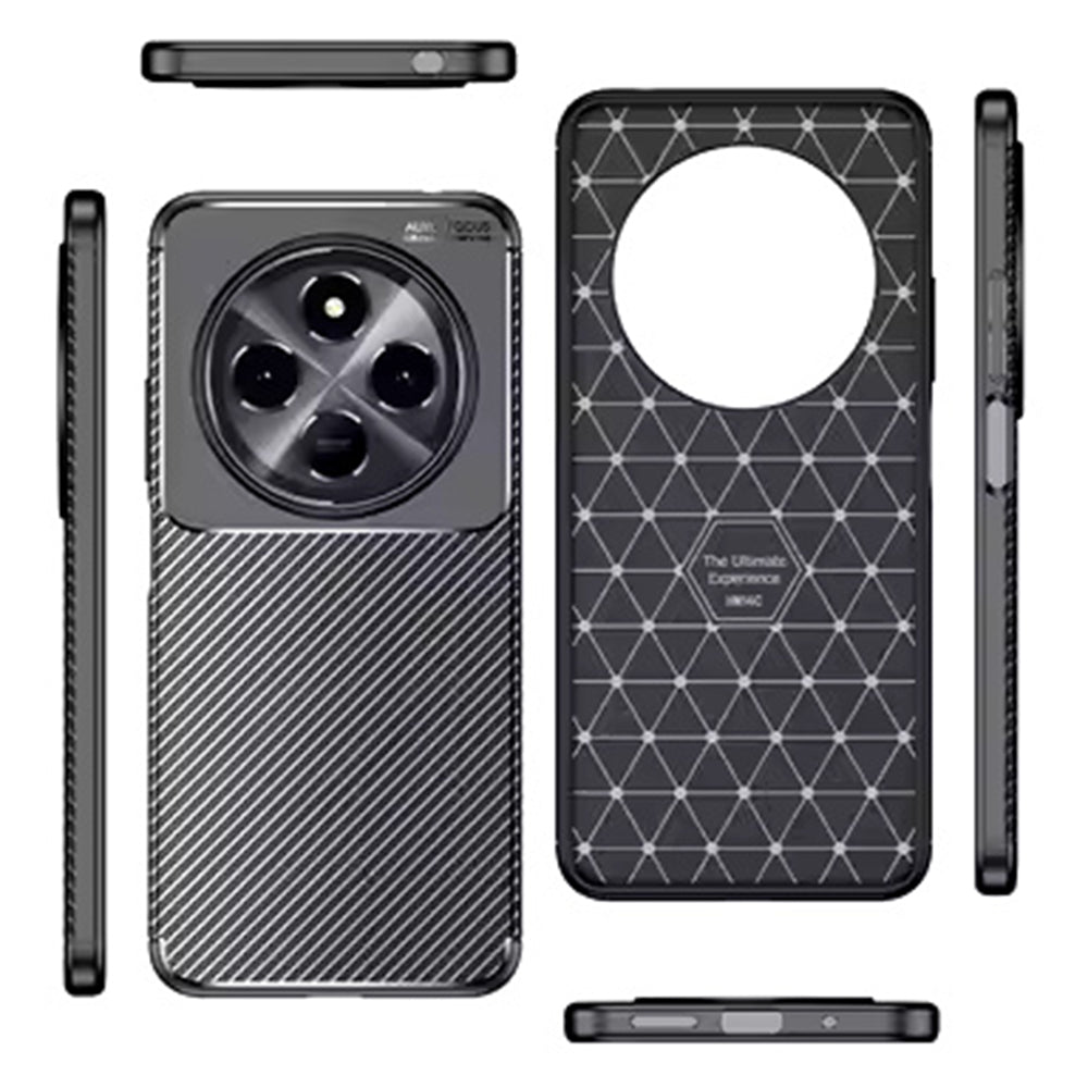Cover til Xiaomi Poco C75 / Redmi 14C, Techsuit, CarbonFiber, Sort
