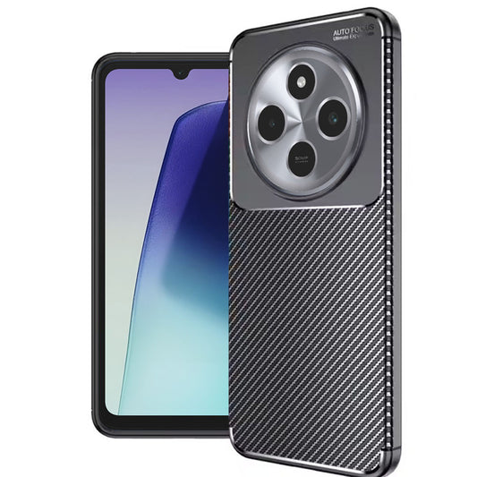 Cover til Xiaomi Poco C75 / Redmi 14C, Techsuit, CarbonFiber, Sort