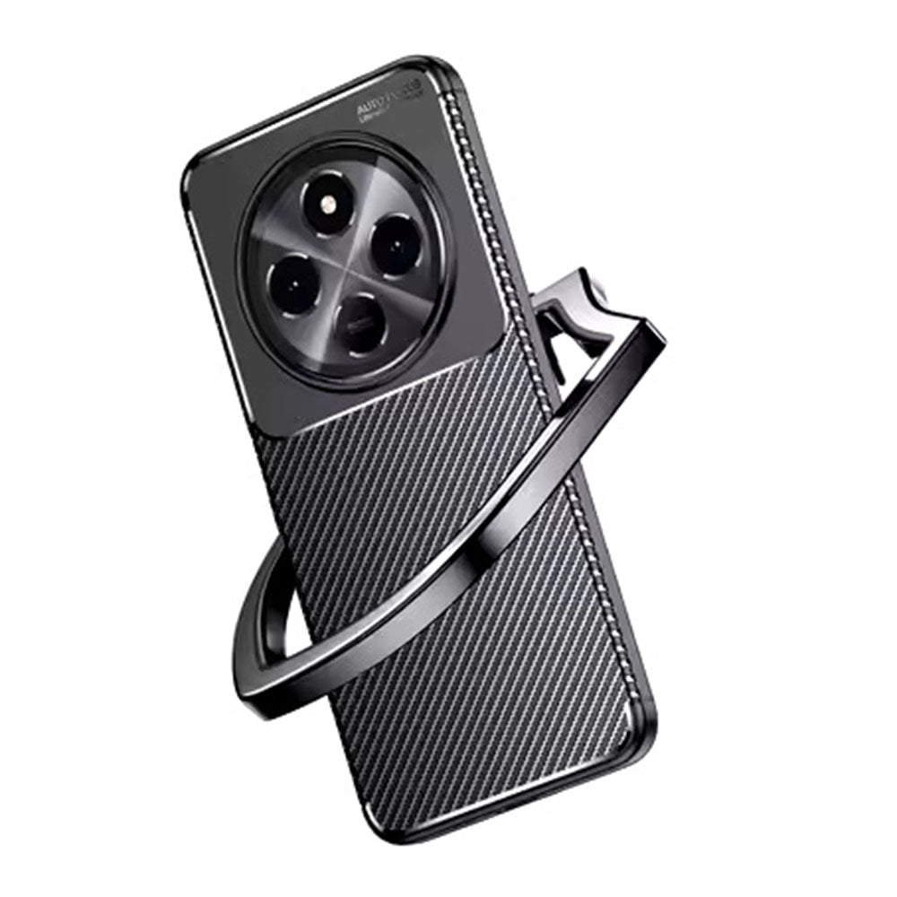 Cover til Xiaomi Poco C75 / Redmi 14C, Techsuit, CarbonFiber, Sort