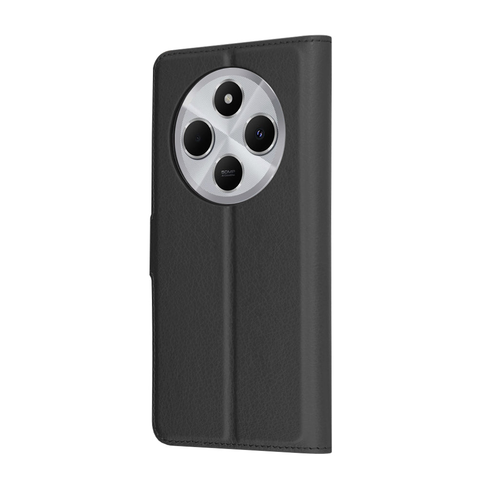 Cover til Xiaomi Poco C75 / Redmi 14C, Techsuit, Læder Folio, Sort