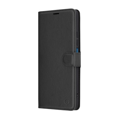 Cover til Xiaomi Poco C75 / Redmi 14C, Techsuit, Læder Folio, Sort