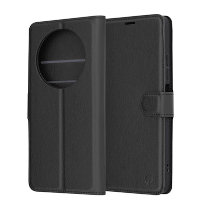 Cover til Xiaomi Poco C75 / Redmi 14C, Techsuit, Læder Folio, Sort