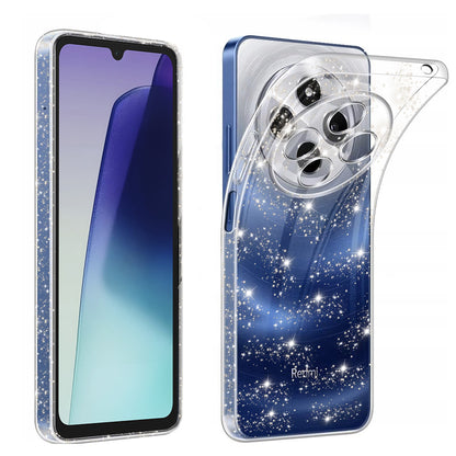 Cover til Xiaomi Poco C75 / Redmi 14C, Techsuit, SparkleSkin, Transparent