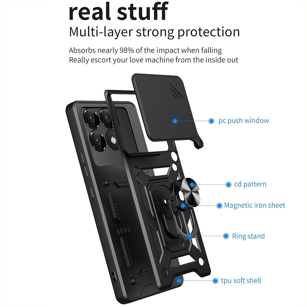 Cover til Xiaomi Poco F6 Pro, Techsuit, CamShield, Blå