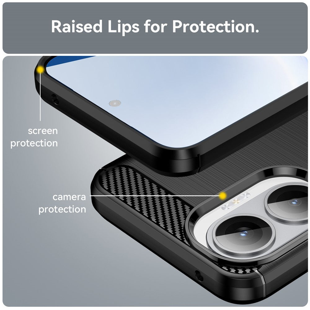 Cover til Xiaomi Poco F7, Techsuit, Carbon, Sort