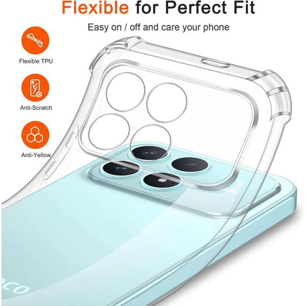 Etui til Xiaomi Poco F8 Pro, Techsuit, Shockproof Clear, Gennemsigtig