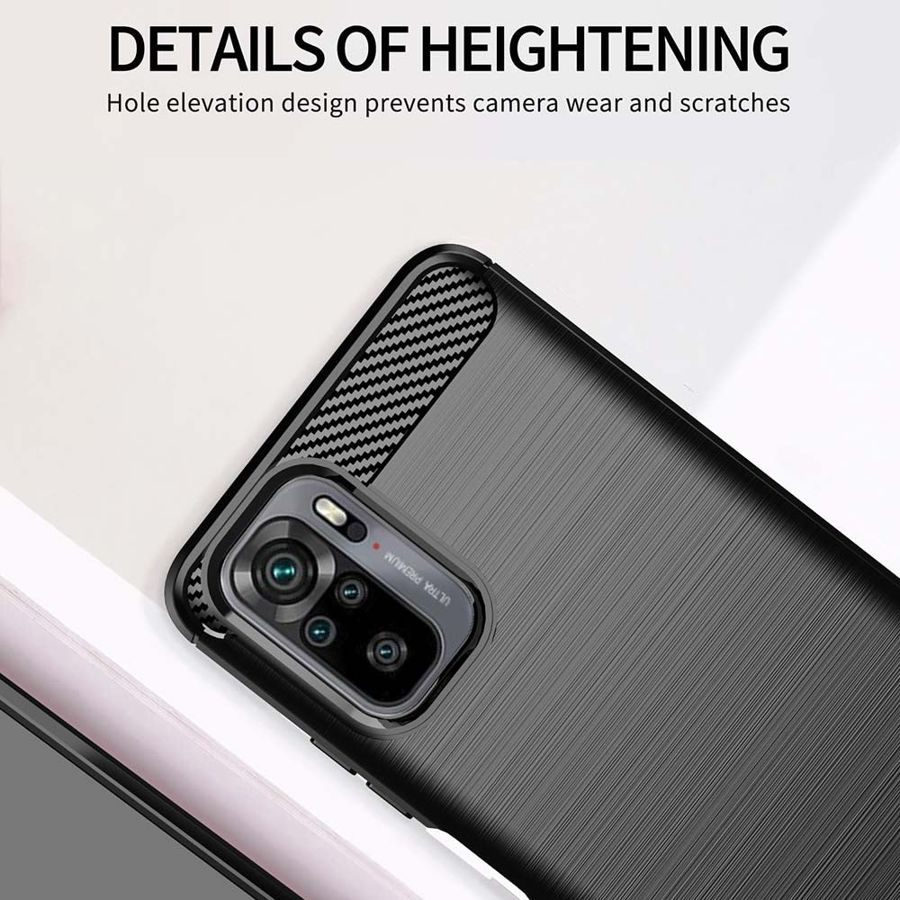 Cover til Xiaomi Poco M5s / Redmi Note 10S / Note 10, Techsuit, Carbon, Sort