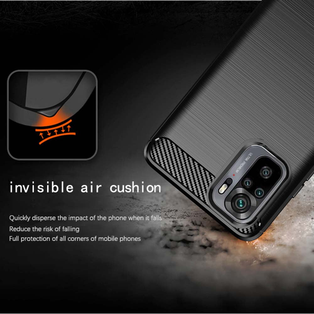 Cover til Xiaomi Poco M5s / Redmi Note 10S / Note 10, Techsuit, Carbon, Sort