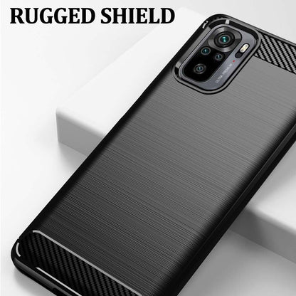 Cover til Xiaomi Poco M5s / Redmi Note 10S / Note 10, Techsuit, Carbon, Sort