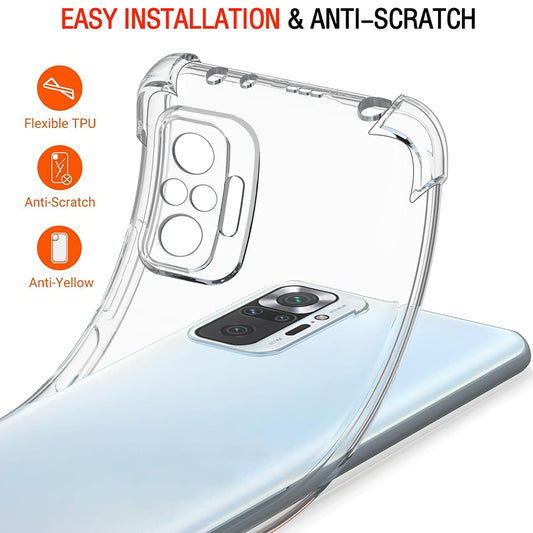 Cover til Xiaomi Poco M5s / Redmi Note 10S / Note 10, Techsuit, Stødabsorberende Klar, Transparent