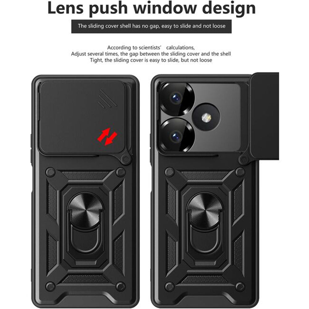 Cover til Xiaomi Poco M6 4G / Redmi 13, Techsuit, CamShield, Sort